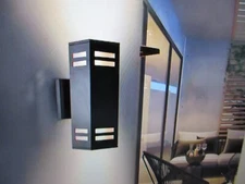 RRTYO 2-Light Matte Black Outdoor Lamp Wall Lantern Exterior Sconce Light Sconce