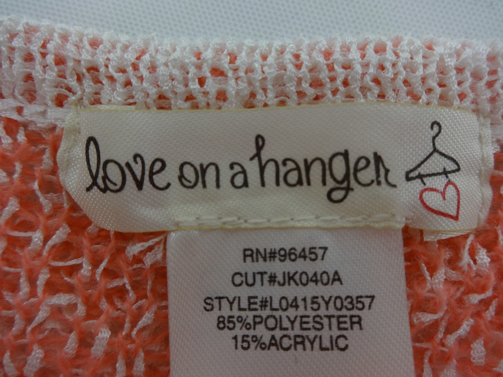 $42 NWOT LOVE ON A HANGER WOMENS SIZE S PEACHES & CREAM STRIPED SWEATER ...