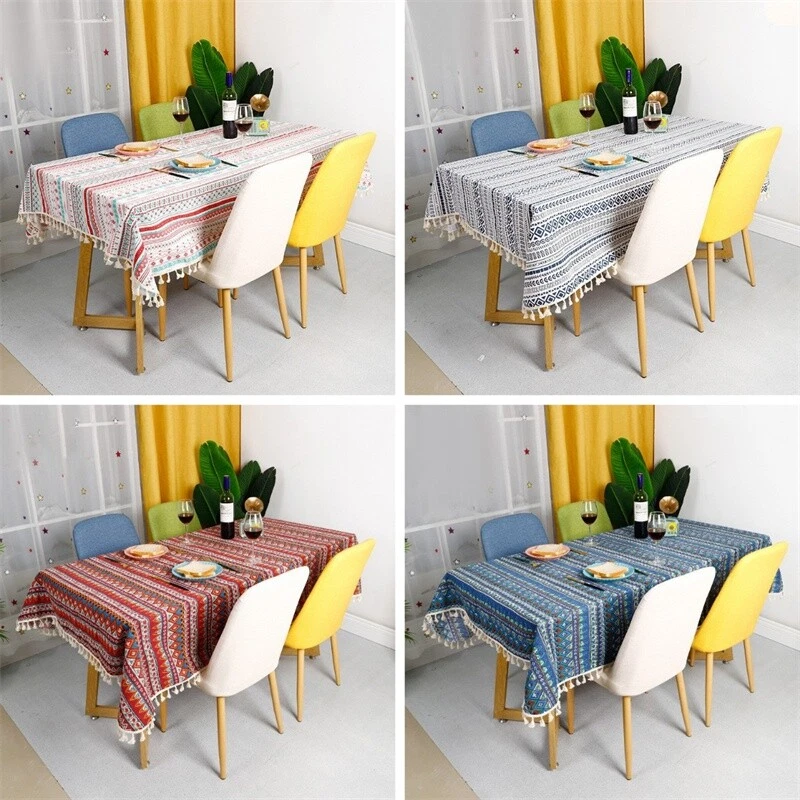 Ethnic Tablecloth Retro Boho Table Cover Rectangular Home Kitchen Dinning Decor - Image 2 of 4