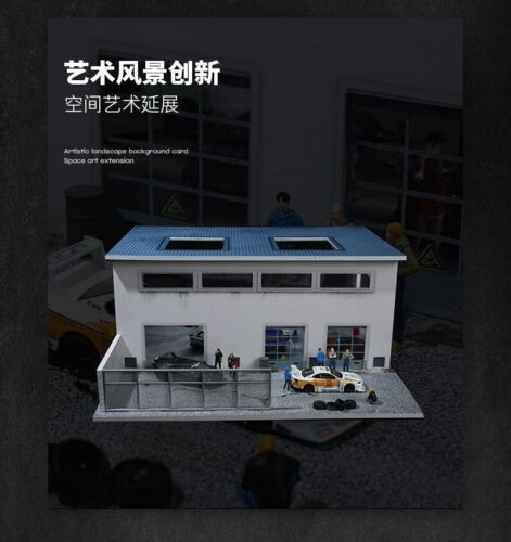 Diorama 1/64 Auto Garage Modell Beleuchtung Stadt Fabrik Gebäude Szene Vitrinenmodell - Bild 14 von 56