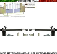 COPPIA ATTUATORI SX DX MOTORI ELETTRICI 220 V CORSA 300 MM GIRI 1400 CANCELLO 4M