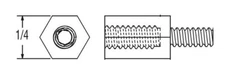4-40 x 1/4" Male/Female Hex Stand-off 1/4" hex Nylon Fastener C36001