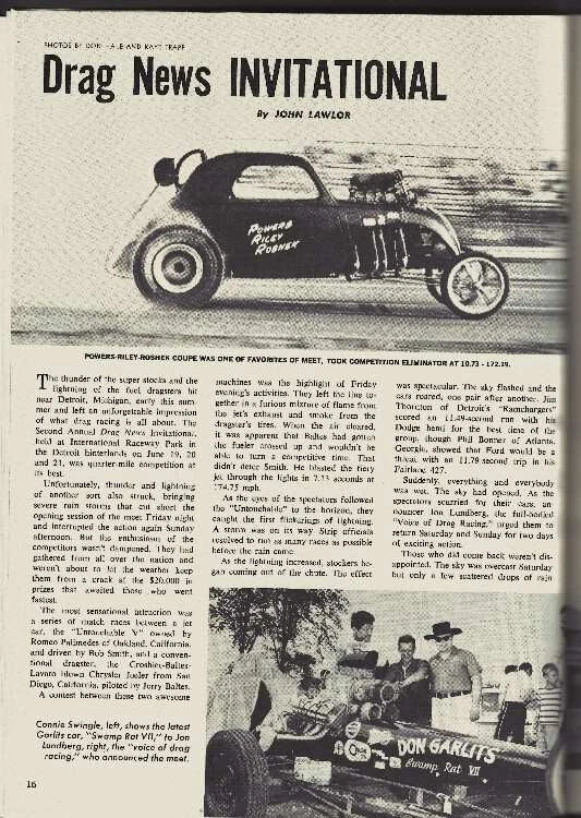 Popular Hot Rodding~9/64~Vol 3 No 9~Arfons~Garlits~Breedlove~Ongais~Landy~Nancy - Image 3 of 4