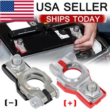 2 Car Battery Terminal Connector Top Post Positive Negative Heavy Duty Universal