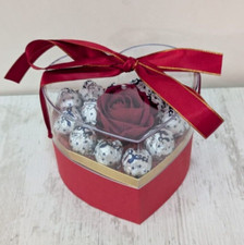 Scatola Plexiglass Cuore Baci Perugina ROSA Velluto Rose Regalo Anniversario