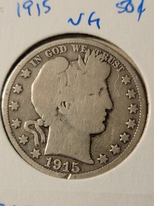 1915 Philadelphia Mint Silver Barber Half Dollar Tough VG 