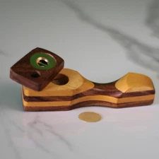 Smoke thru Lid pipe Hand Crafted Premium Wood Smoking Pipe