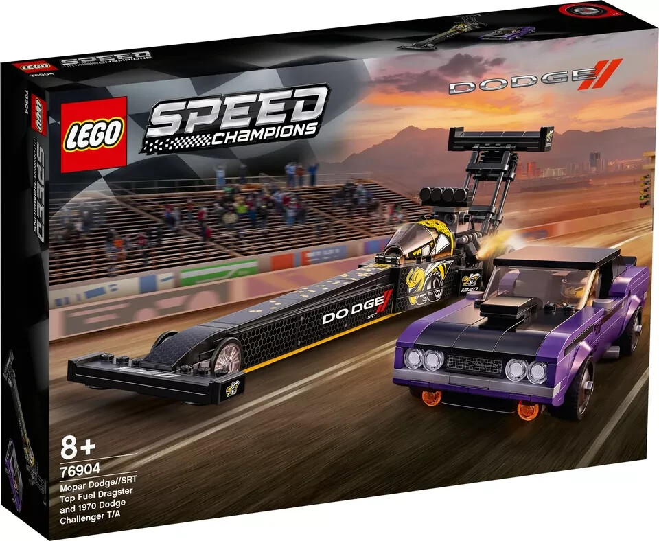 Lego Mopar Dodge SRT Dragster & 1970 Challenger TA 76904 New 2021 Set  