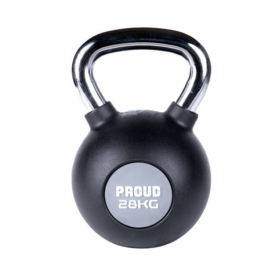 Rubber and Chrome 28kg KETTLEBELL for Strength and Fitness | HOME