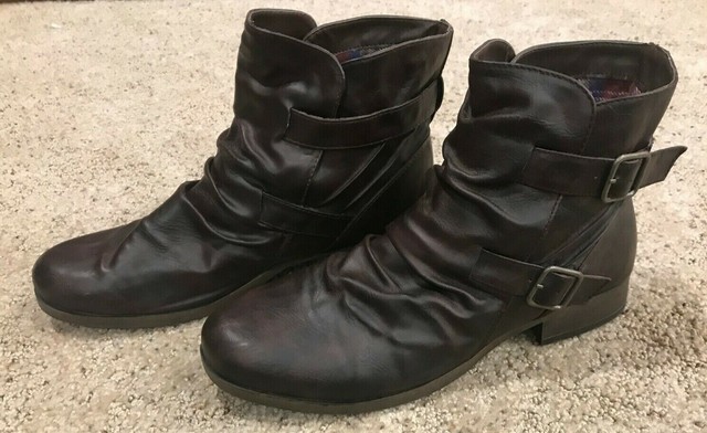 Bongo Ankle Boots Brown GREAT CONDITION Clean- SIZE 10- Buckles *FREE SHIPPING* | eBay