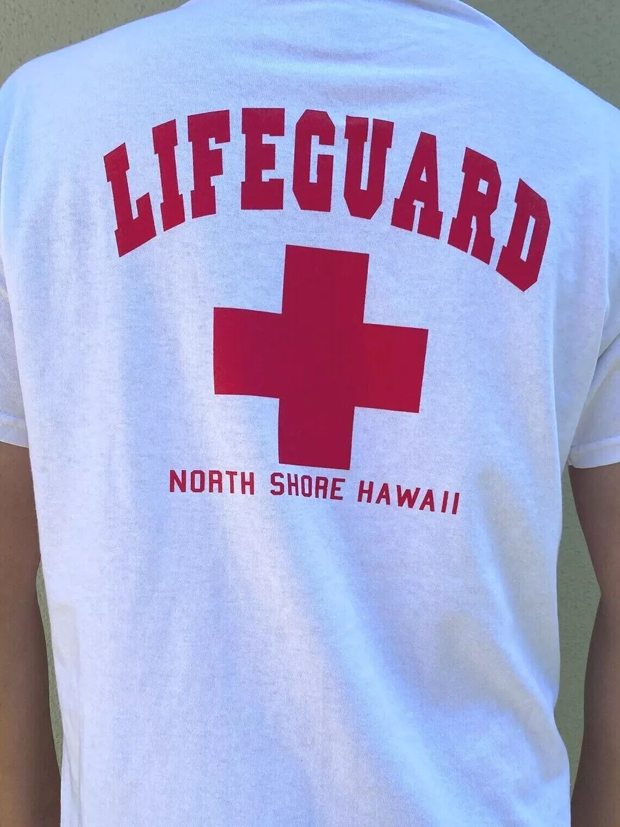 Hawaiian Design White Men T shirt 100 Cotton Lifeguard North Shore Beach Hawaii eBay