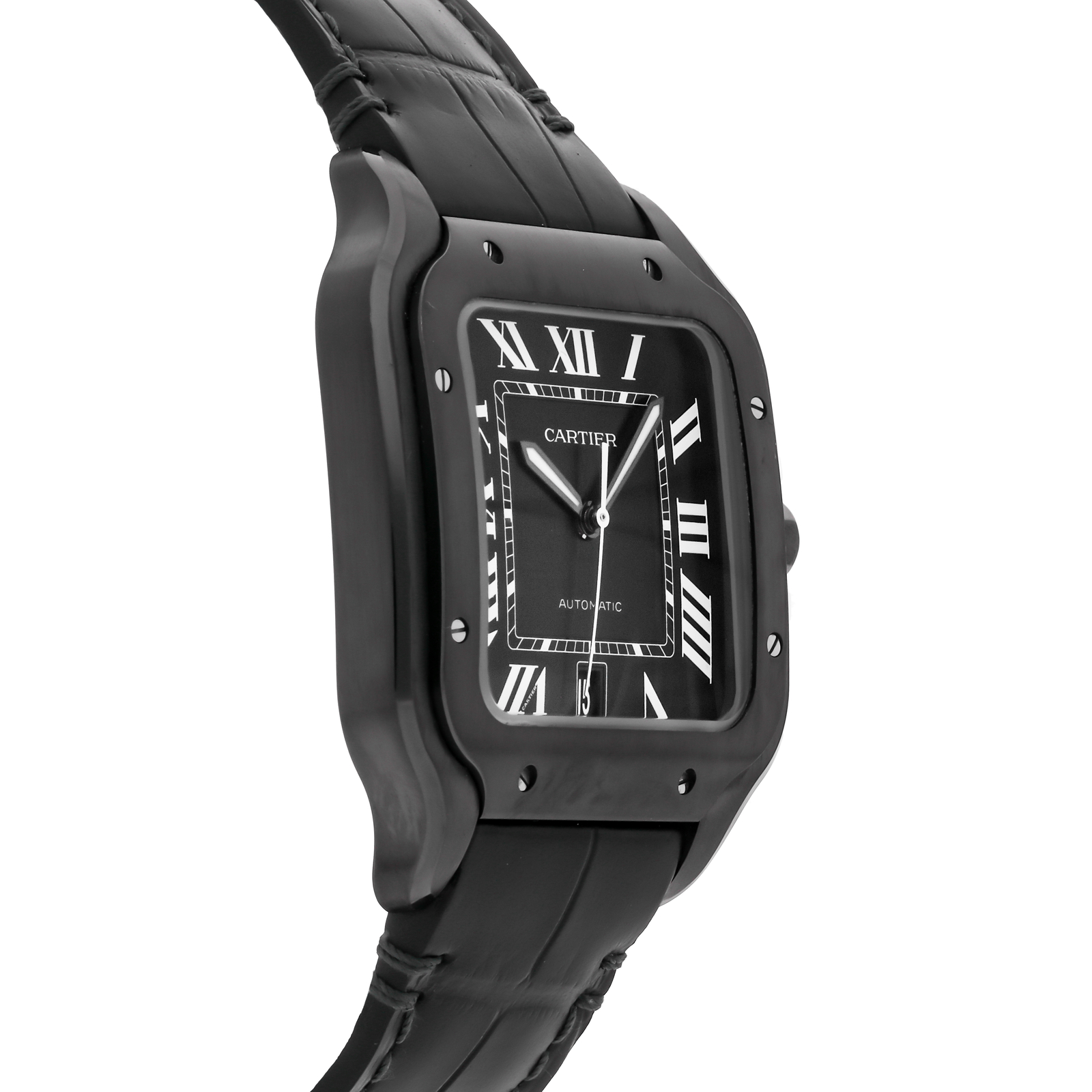 Cartier Santos De Cartier Large Model Auto Steel Mens Strap Watch