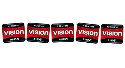 5 pcs Sticker for AMD PREMIUM VISION 16.5mm x 19.5mm Label Logo Decal Case Badge