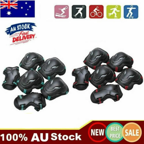 6x Elbow Wrist Knee Pads Sport Safety Protective Gear Guard for Kids Adult Skate - Picture 1 of 12