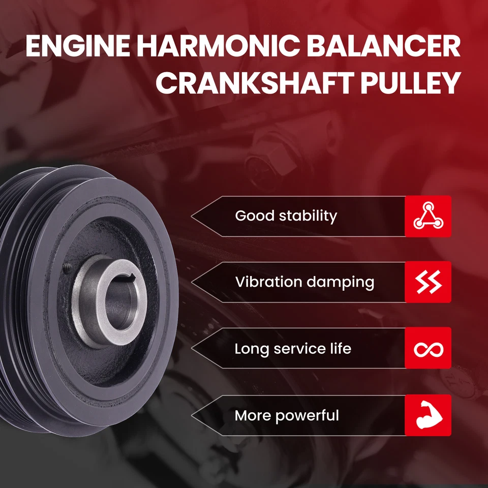 Harmonic Balancer w/ Serpentine Belt for Toyota Sienna Camry Solara Lexus RX EX - Image 3 of 4