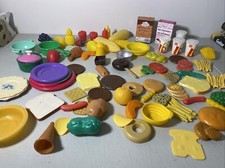 HUGE Lot of Pretend Plastic Play Food Bread Vegetables Fruit Dessert