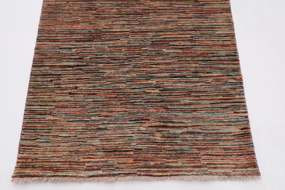 10 ft Hallway Tribal Gabbeh Runner Rug Afghan Hand Knotted Wool Bedroom Rug - Image 3 of 4