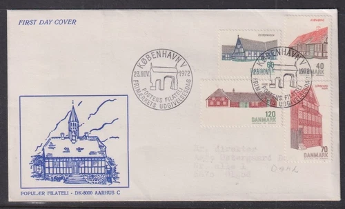 Denmark 1972 Danish Architecture "Popular" First Day Cover Addressed