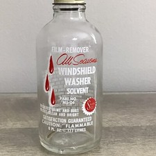 Vintage Windshield Washer Solvent Empty Glass Bottle Radiator Specialty Co Usa