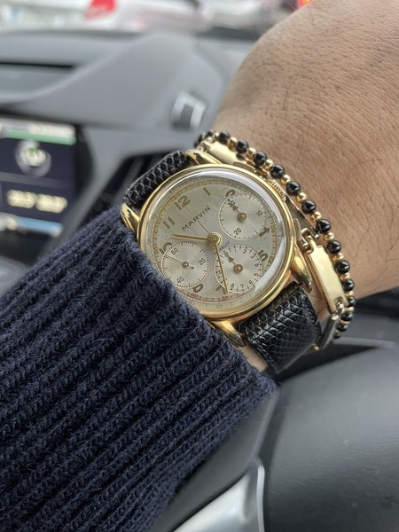 Marvin - Rare Mechanical Chronograph 775H 50's 18 kt