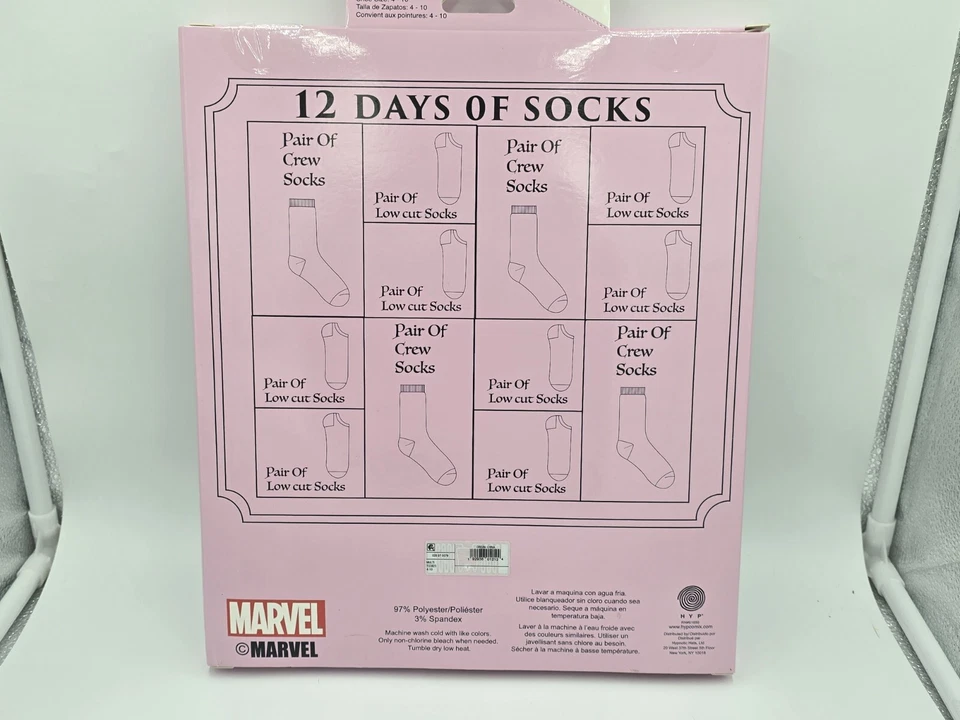 Womens 12 Days of Socks Marvel Comics Super Heroes Avengers Christmas Advent NIB - Image 2 of 3