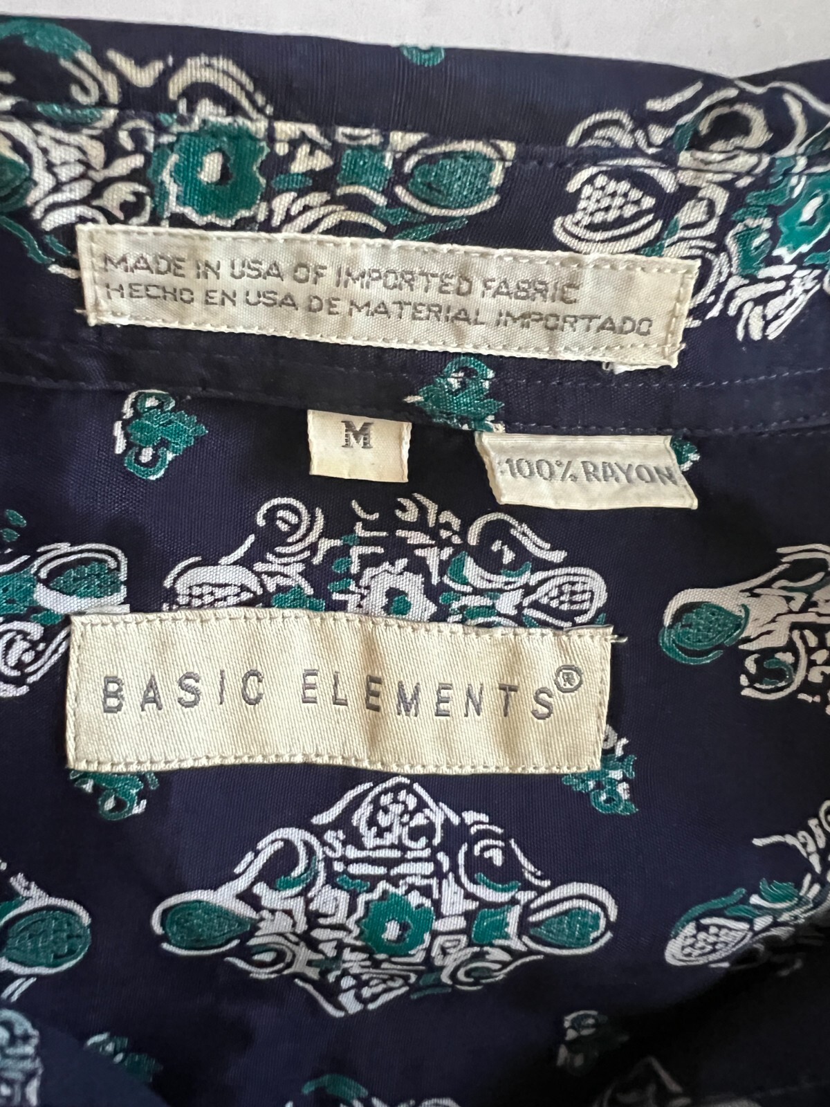 Basic Elements Mens Multicolor Shirt Rayon Long S… - image 3