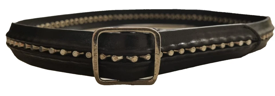 DIESEL Damen Gürtel BAFFISO Echtleder Schwarz 80cm Nieten Elegant Designer-Belt - Bild 3 von 4