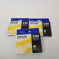 3 Pack EPSON 220 DURABrite Ultra Ink Standard Capacity Yellow Cartridge