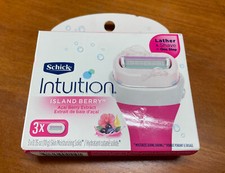 Schick Intuition Lather & Shave in 1 Step Island Berry Acai Extract Refills 3 Ct