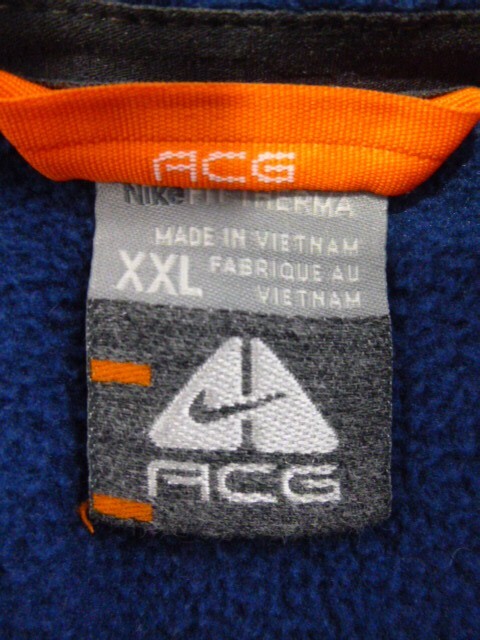 SACAI X NIKE Giacca Nike ACG vintage uomo 2XL blu full zip pile Therma Fit Gorpcore Y2K