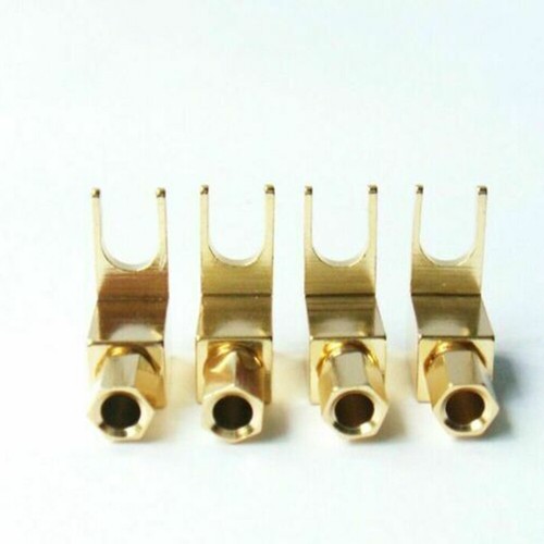 4pcs Gold Plated Connector HiFi Speaker Cable Adapter for Banana to Spade Plug - Picture 10 of 10