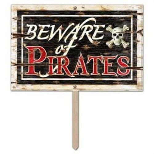 Beware Of Pirates 3-D Art Form Yard Sign Birthday Party Decoration - Photo 1 sur 1