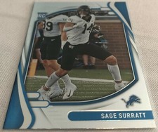 2021 Panini Absolute Football Sage Surratt Detroit Lions rookie card #196