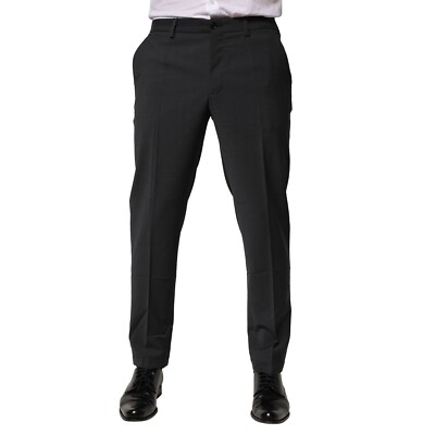 DOLCE & GABBANA Schwarze Wollhose, schmal geschnitten, formell, Größe IT48/W3...