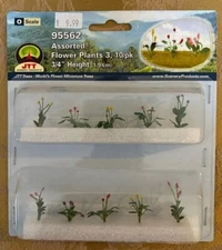 JTT Scenery #95562: O Scale Assorted Flower Plants 3, 10/pk 3/4" Height