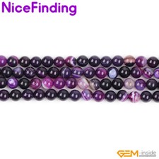 Natural Purple Sardonyx Agate Stone Beads For Jewelry Making 6mm 8mm 10mm-14mm