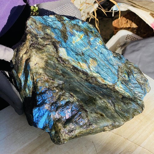 10000 g Natural Magnífico Llamativo Labradorita Piedra Áspera Cristal Mineral Curativo - Imagen 7 de 14