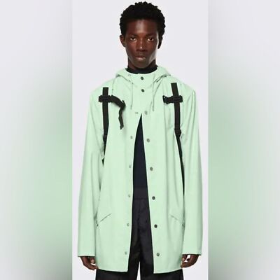 NWT Rains Waterproof Jacket in Mineral Mint Green - Size XL