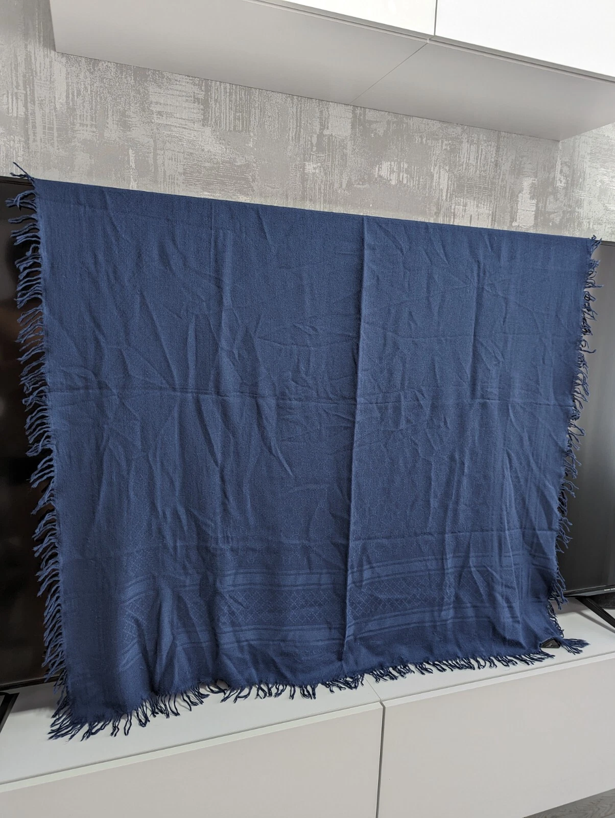 Châle en soie marine laine de soie Gucci GG diamant très nuccissima étole écharpe enveloppe monogramme 130 cm