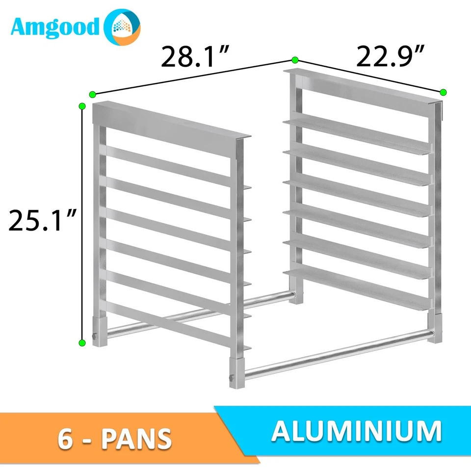 Estante para sábanas/bollos de aluminio montado debajo de la mesa de 6 niveles. NSF Foto 3 de 4