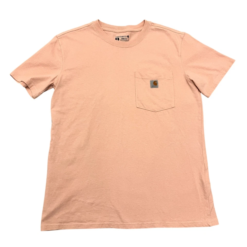 Carhartt Pocket T-Shirt Peach Womens M 8/10 Loose Fit Short Sleeve Cotton