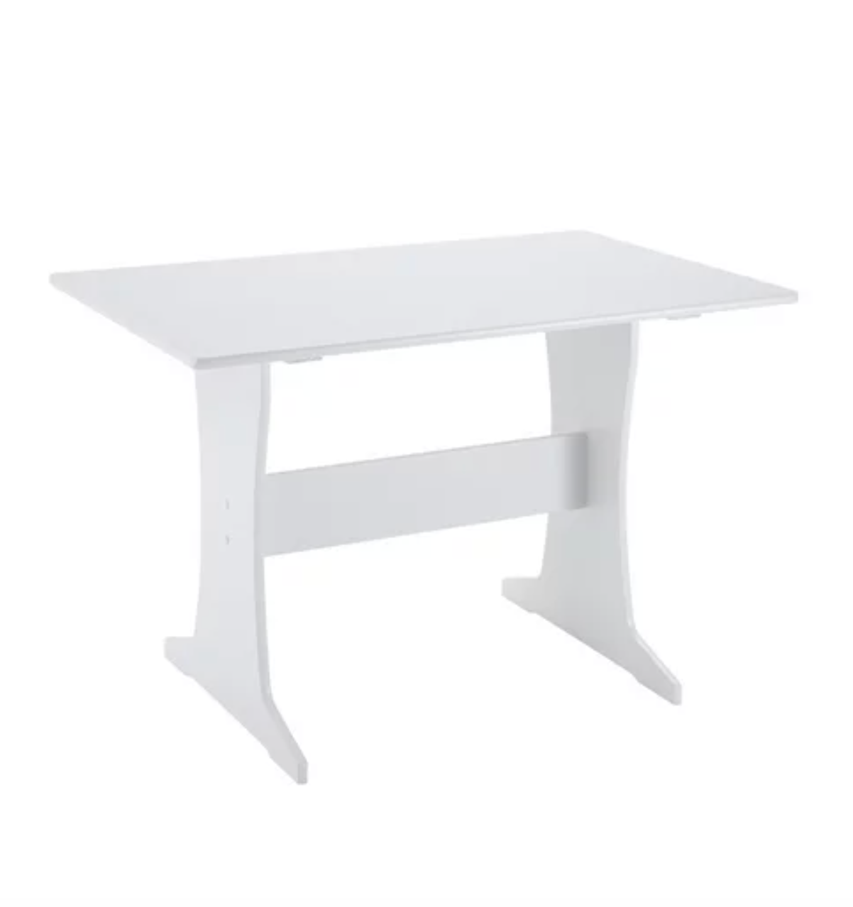 White Gray 3 pc Wood Breakfast Nook Dining Set Corner Booth Bench