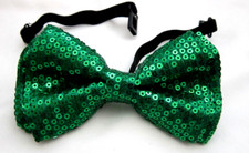 Unisex Green Sequin Tuxedo Style Adjustable Pre-Tied Strap Bow Tie-Brand New 