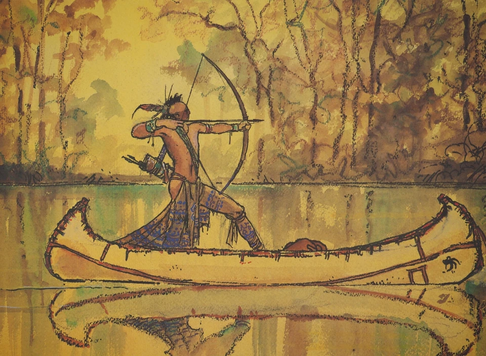 Milo MANARA : Chasse indienne, Lithographie signée - Photo 2/4