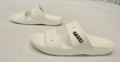 Crocs Unisex Adult's Classic Crocs Sandal w/Logo Jibbitz LC7 White Size US:M10