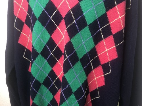 Johnstons Of Elgin Lambswool Size 46 Scotland Navy Argyle Golf Sweater - Picture 3 of 9