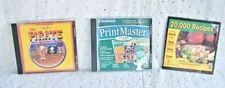 CD'S RECIPES 20,000 OR PRINTMASTER/BRODERBUND OR THE PIRATE GAME CD: U CHOOSE 