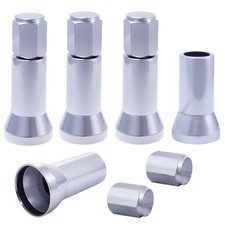 Chrome Tire Valve Stem Caps 5 Pack - C20018 Valve Stem Sleeve Covers Fits TR414