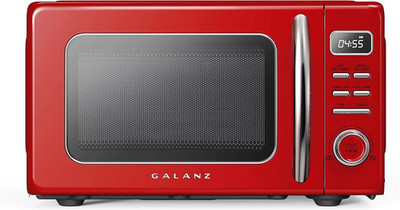 GLCMKZ09RDR09 Retro Countertop Microwave Oven with Auto Cook & Reheat, Defrost,