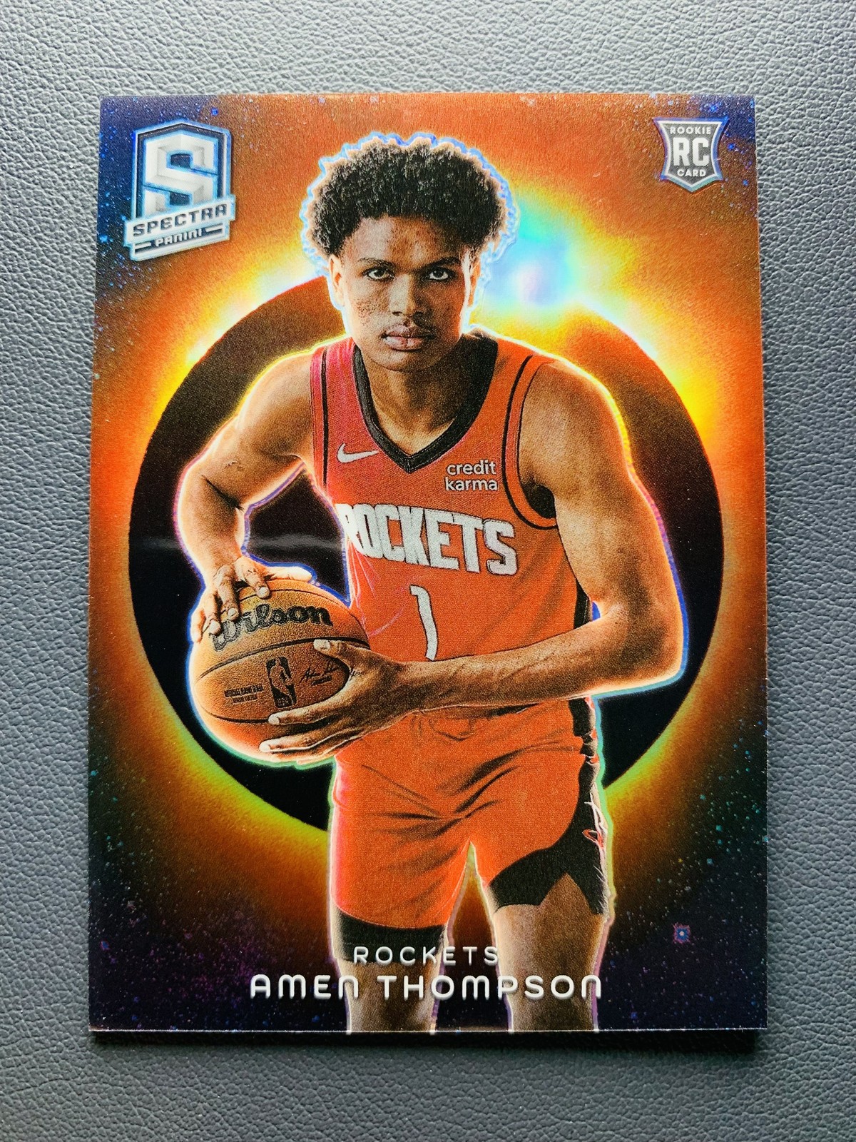 2023-24 Panini Spectra Amen Thompson RC Rookie Solar Eclipse Prizm Case Hit SSP